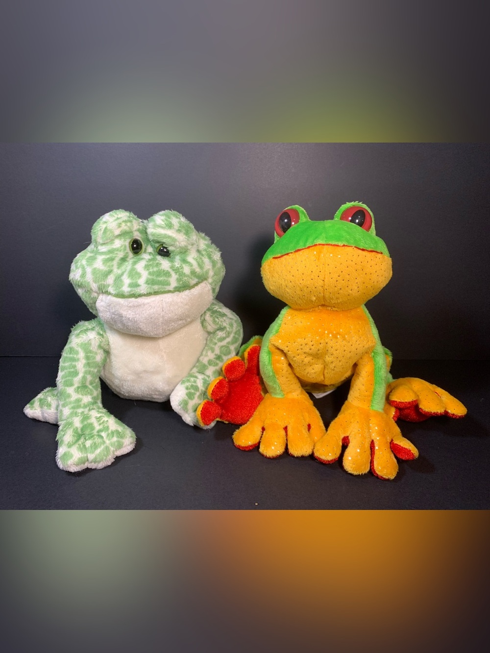Webkinz Ganz Spotted Tree Frog Green White Plush Stuffed Animal Lot - NO CODES*